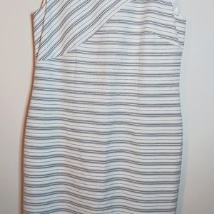 Antonio Melani Size 8 White and Blue Sleevless Dress